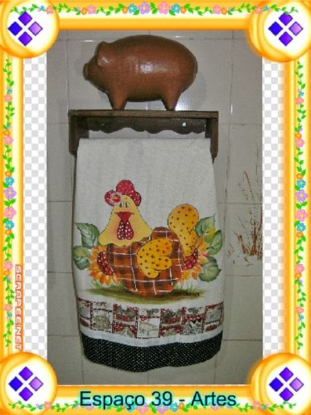 PANO DE PRATO COM PINTURA DECORATIVA