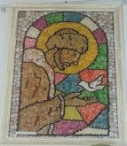 ARTE EM CONCHAS - VITRAL DE SÃO FRANCISCO DE ASSIS