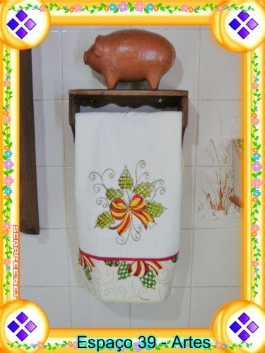 PANO DE PRATO COM PINTURA DECORATIVA