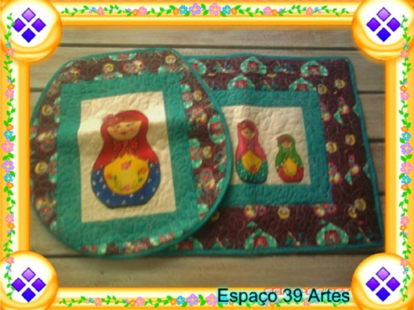JOGOS DE BANHEIRO EM MATELASSE COM PINTURA